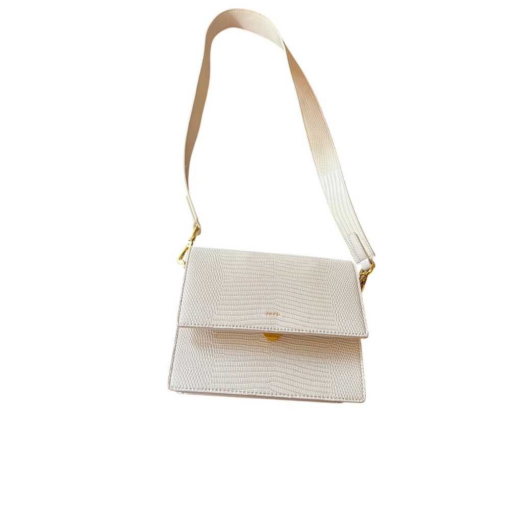 JW PEI Bag Cream White Maze Lizard Embossed Vegan Leather Mini Flap Crossbody